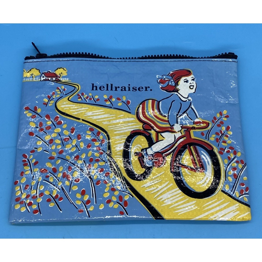 Blue Q Hellraiser Zipper Pouch Retro Comic Pop Art Pencil Makeup Case Recycled - Picture 2 of 4